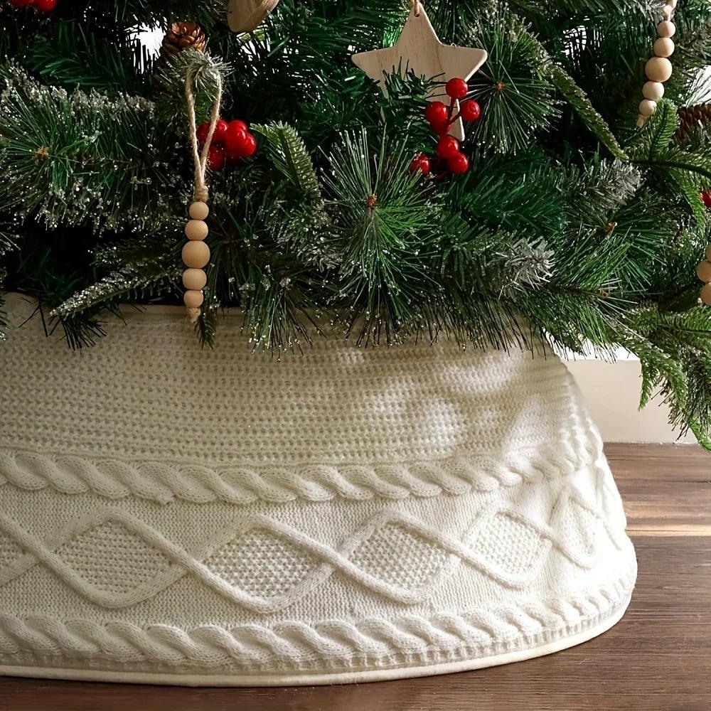 Knitted Christmas Tree Collar with Festive Holiday Design