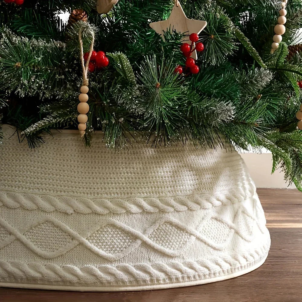 Knitted Christmas Tree Collar with Festive Holiday Design