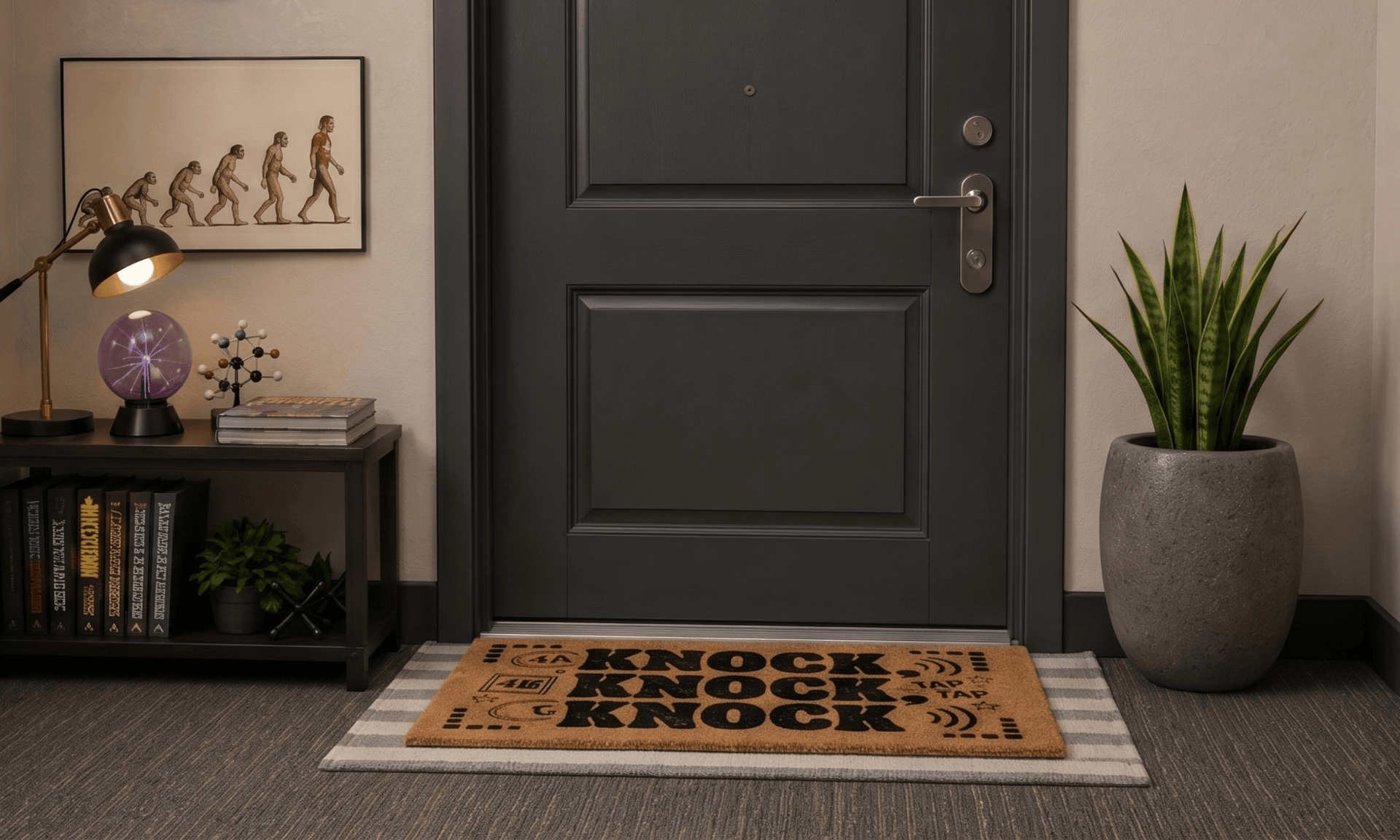 Knock, Knock, Knock Coir Mat