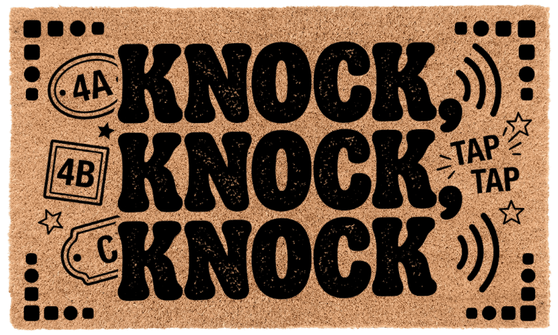 Knock, Knock, Knock Coir Mat