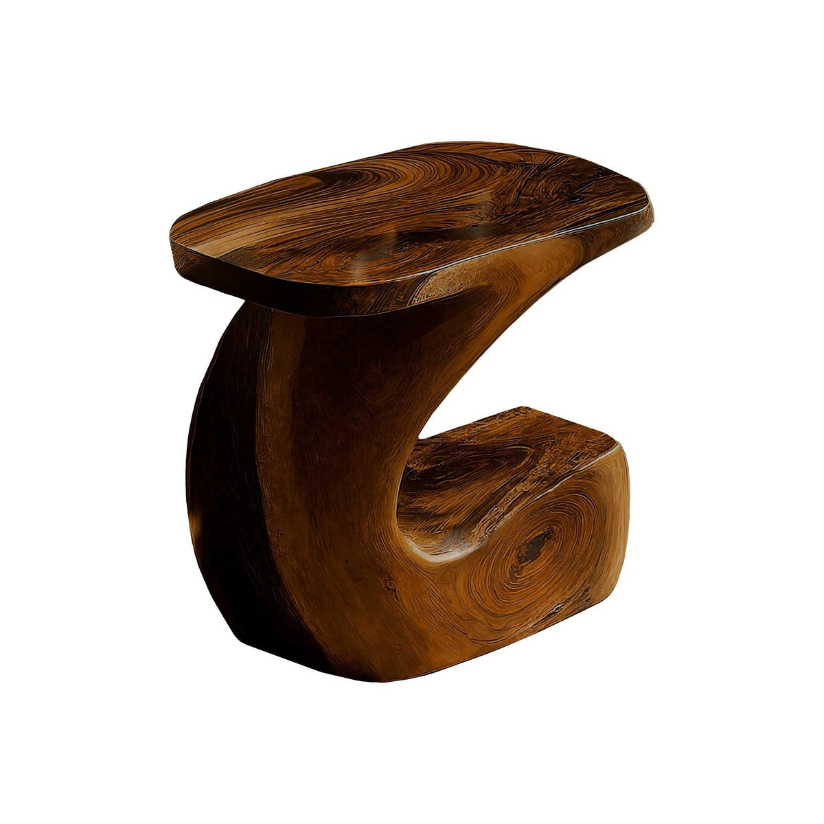 Kora Curve Solid Wood Side Table
