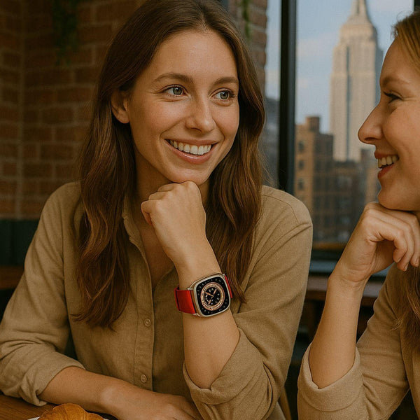 Apple Watch Red Leather Strap - Boston
