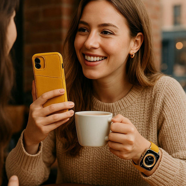 Apple Watch Yellow Leather Strap - Boston