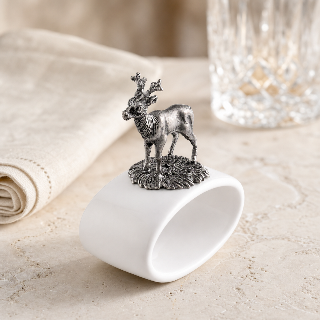 Deer Stoneware Napkin Ring