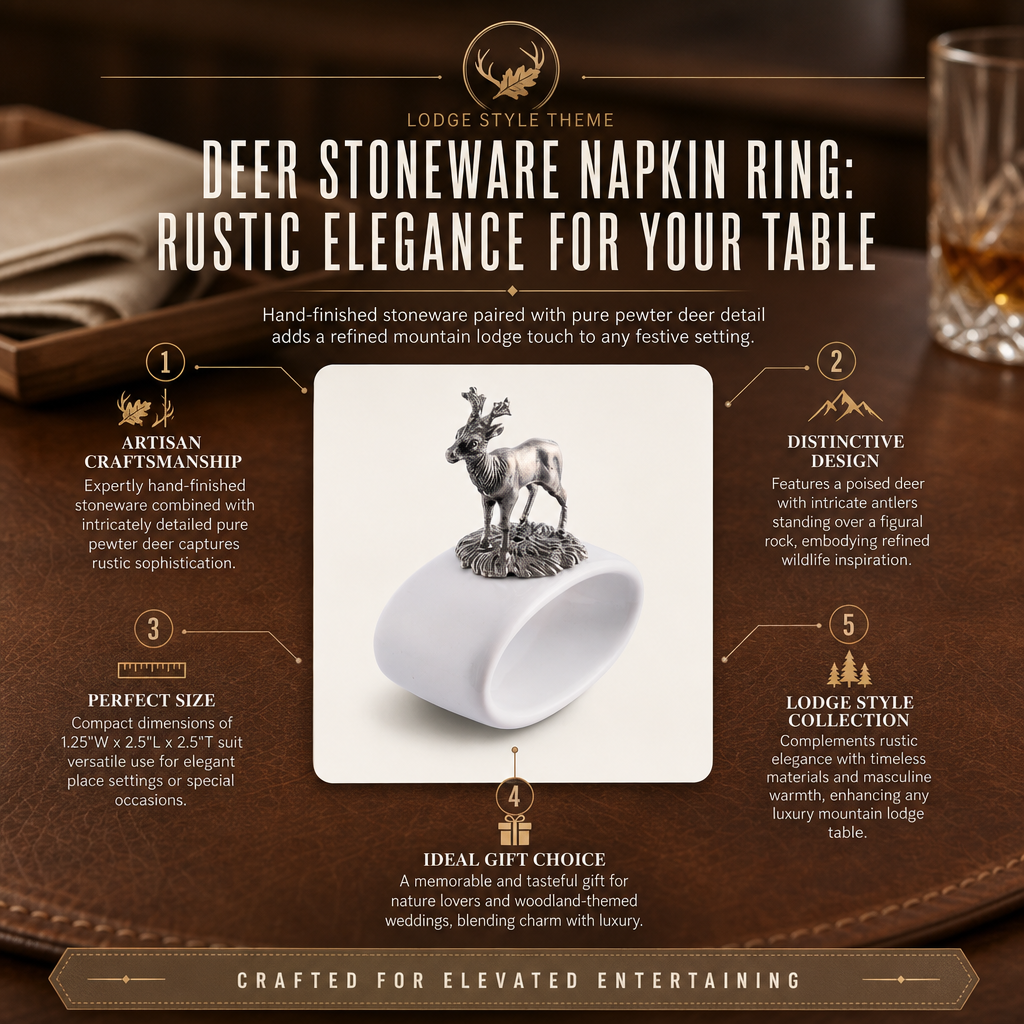 Deer Stoneware Napkin Ring