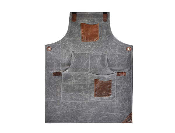 Fremont Leather Canvas Apron - Grey - Gifts for You 'n Me