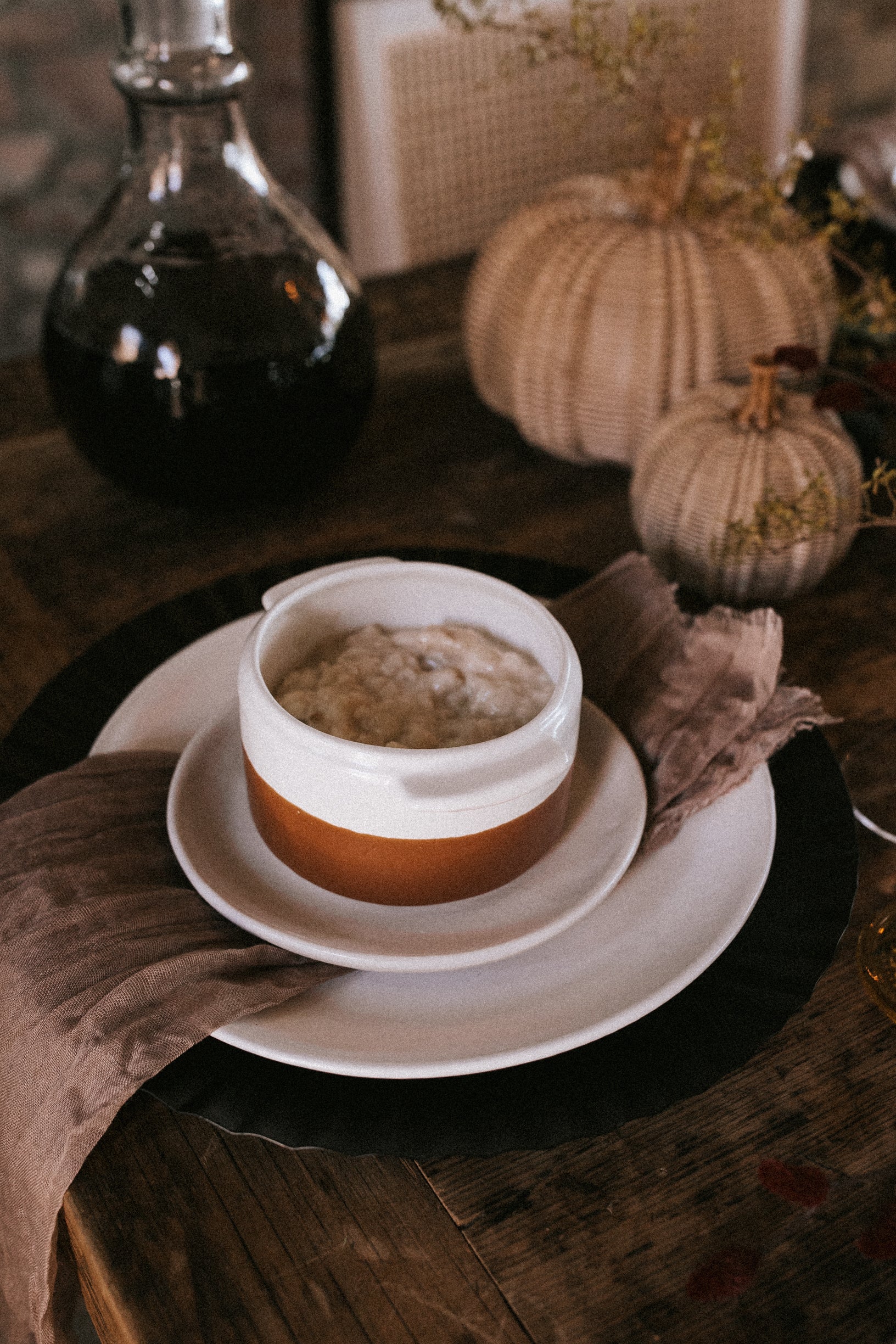 Waylon Soup Bowl - Brown/White - Set of 4