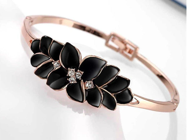 18K Rose gold plated oil drop bangle