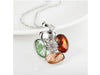 Multi color platinum plated necklace with Czech glass crystals