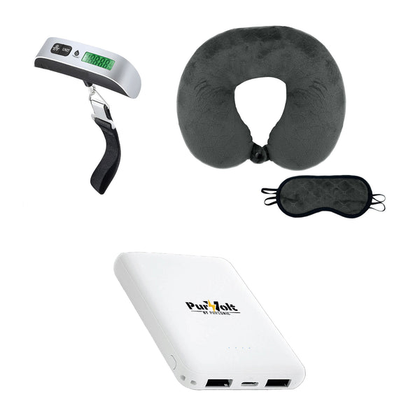 The Savvy Traveler’s Essential Trio: Pursonic Electronic Luggage Scale, Memory Foam Travel Pillow, and Ultra-Compact Wireless Power Bank