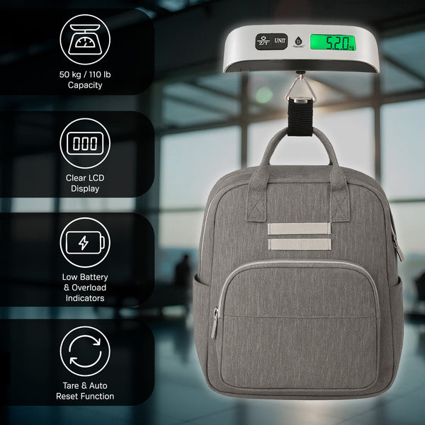 Travel Essentials Bundle: Digital Luggage Scale, Handheld Garment Steamer & Portable Travel Iron