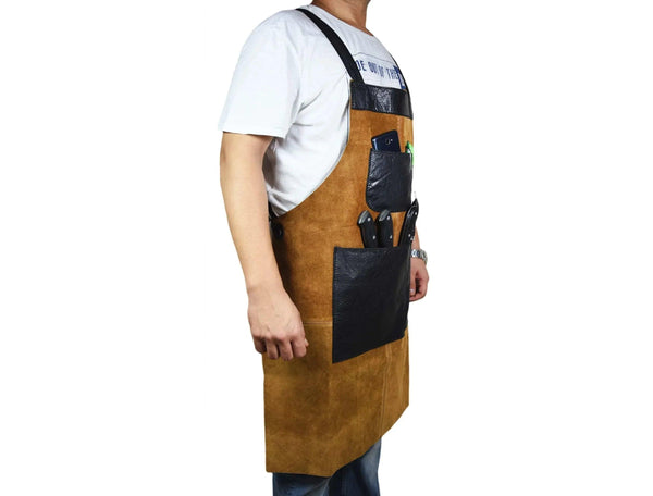 Toledo Leather Suede Apron - Raven Black - Gifts for You 'n Me
