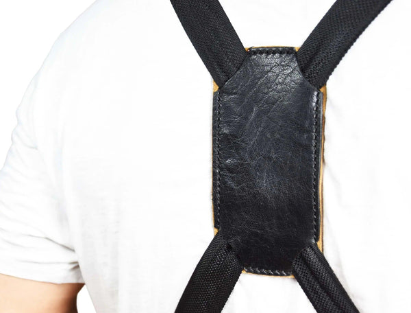 Toledo Leather Suede Apron - Raven Black - Gifts for You 'n Me