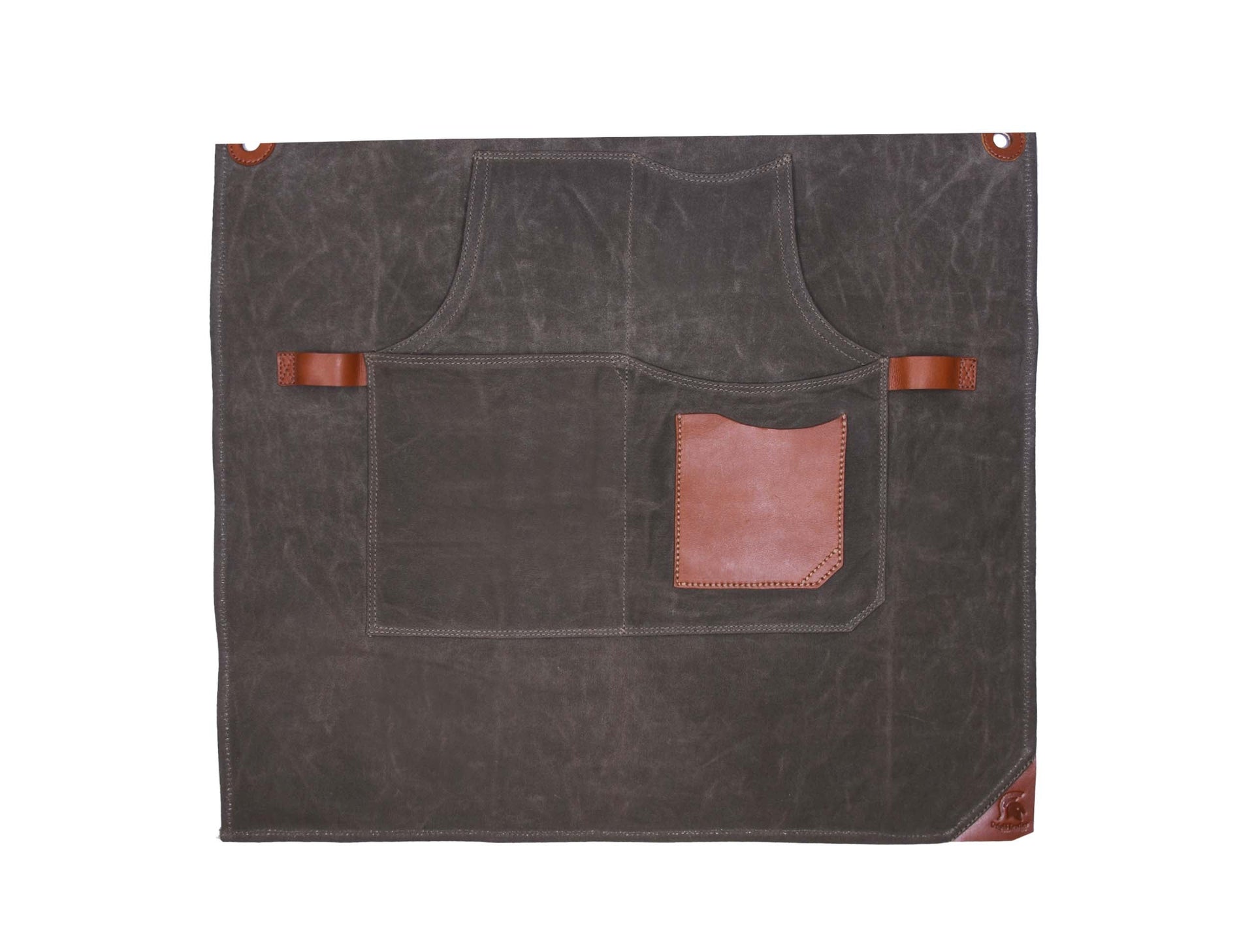 Fremont Leather Canvas Apron - Distressed grey