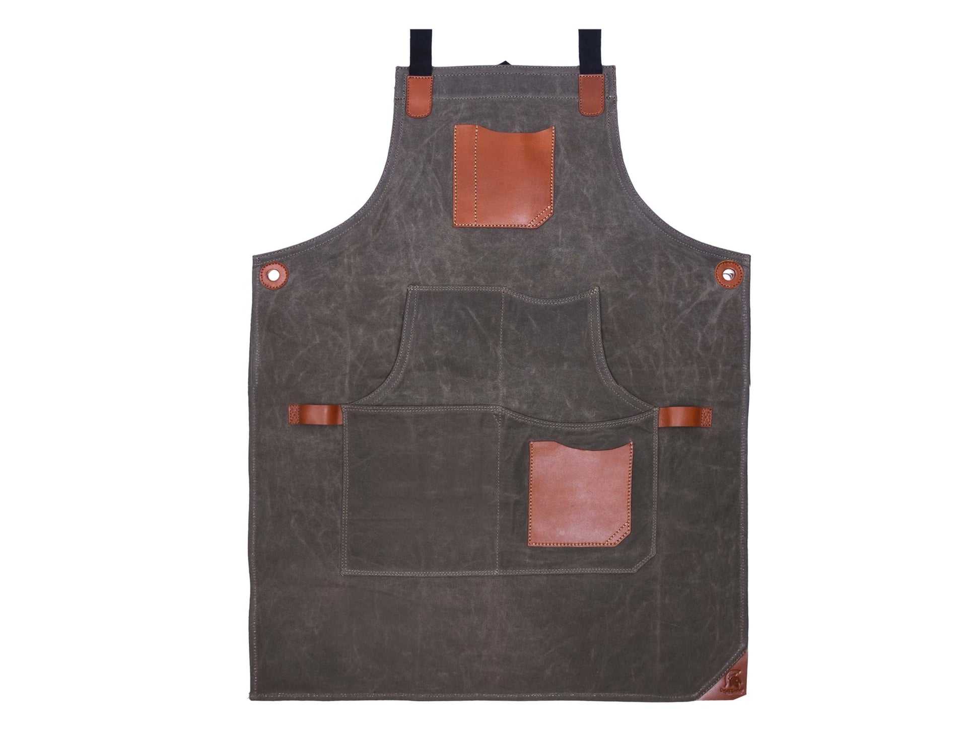 Fremont Leather Canvas Apron - Distressed grey