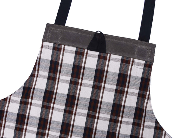 Fremont Leather Canvas Apron - Distressed grey - Gifts for You 'n Me