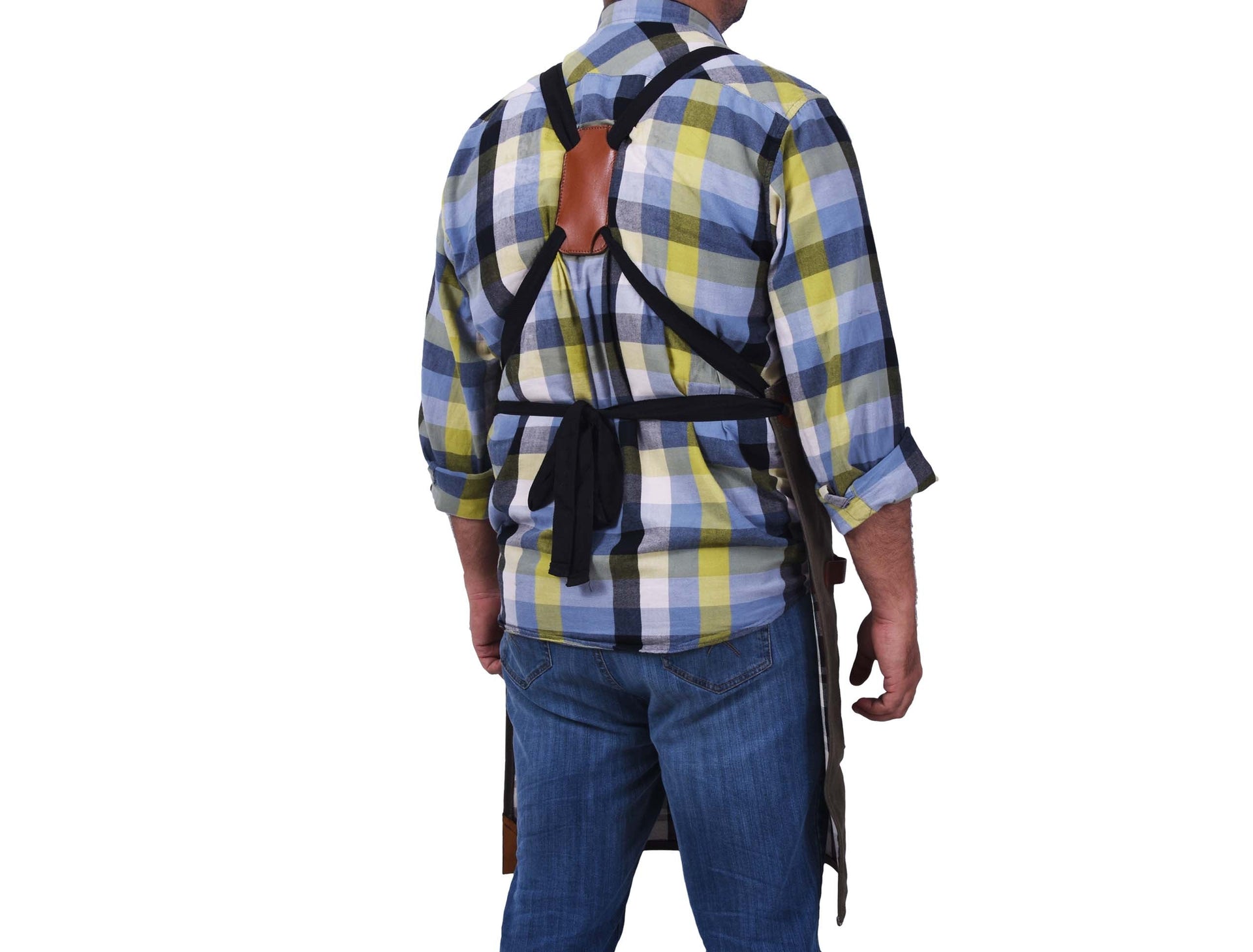 Fremont Leather Canvas Apron - Distressed grey