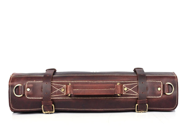 Bend Leather Chef Knife Roll 10 Slot - Walnut Brown - Gifts for You 'n Me