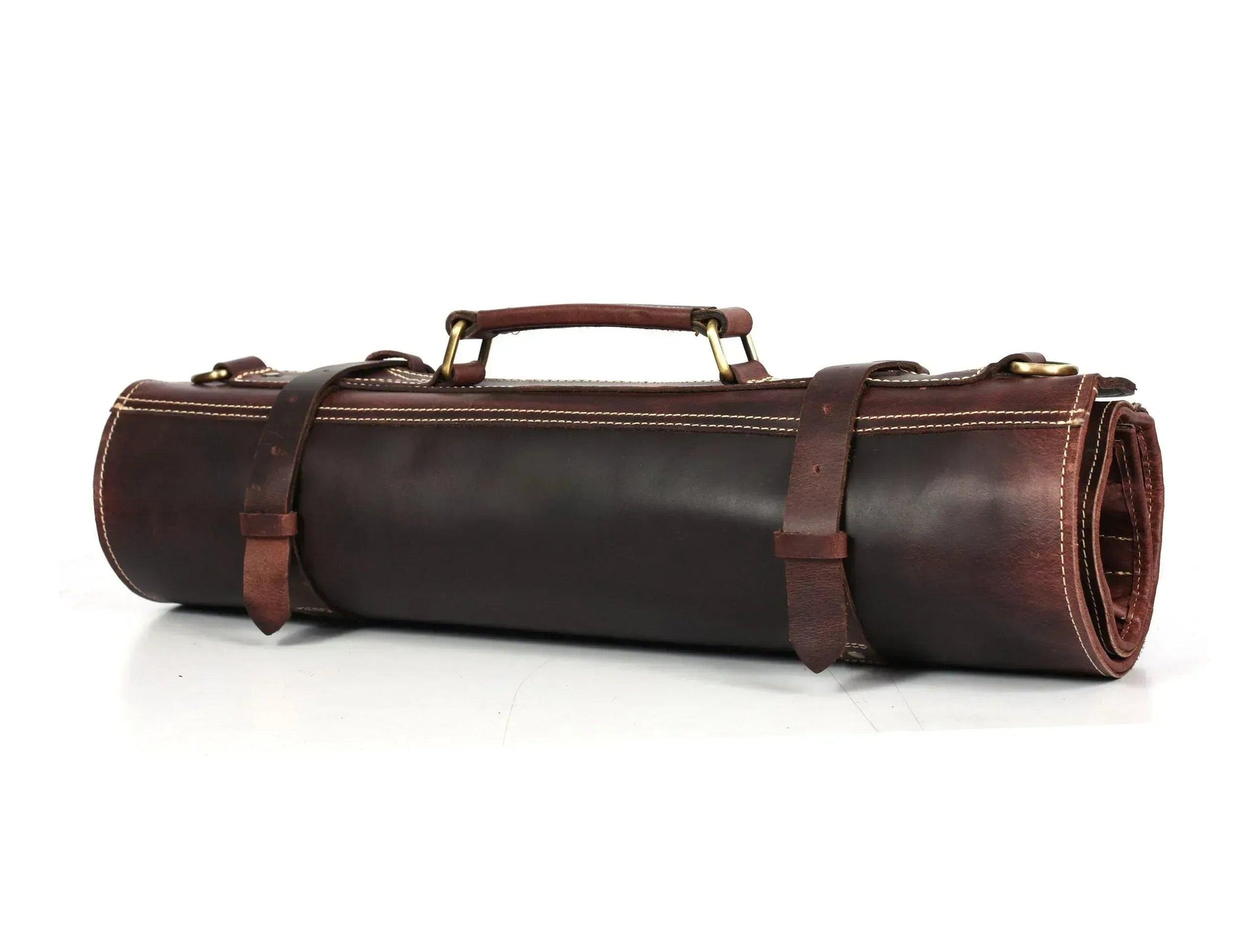 Vicenza Leather Knife Roll - Walnut Brown ( KR-53 ) - Gifts for You 'n Me