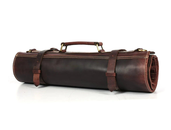 Vicenza Leather Knife Roll - Walnut Brown ( KR-53 ) - Gifts for You 'n Me