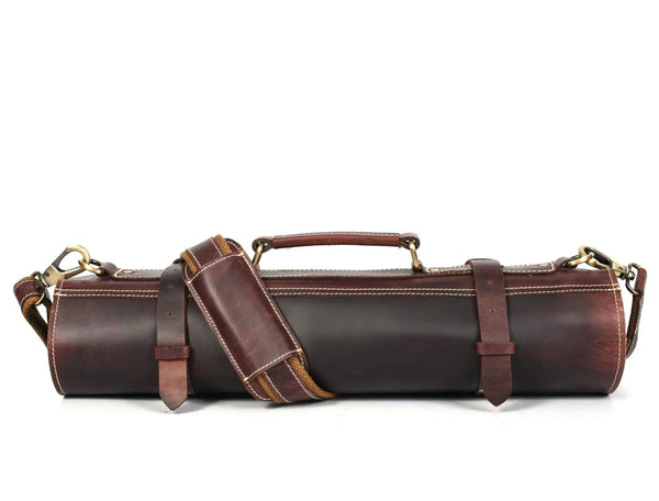 Vicenza Leather Knife Roll - Walnut Brown ( KR-53 ) - Gifts for You 'n Me