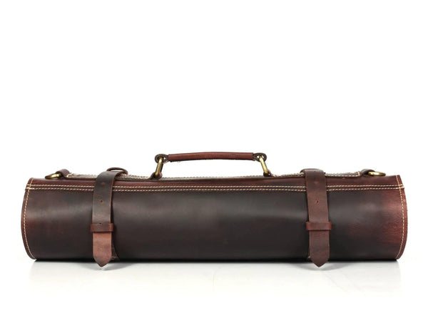 Vicenza Leather Knife Roll - Walnut Brown ( KR-53 ) - Gifts for You 'n Me