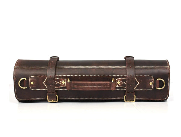 Arizona Leather Knife Roll 10 Slot - Walnut Brown - Gifts for You 'n Me