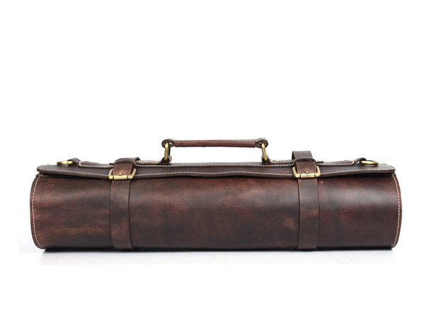 Arizona Leather Knife Roll 10 Slot - Walnut Brown - Gifts for You 'n Me