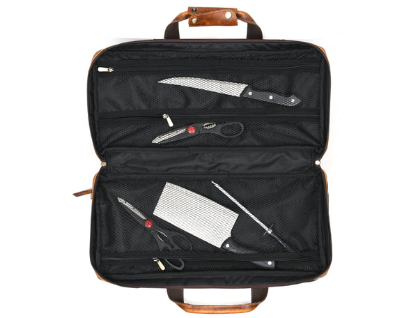 Salerno Leather Chef Knife Case Stress Brown (KR-61)