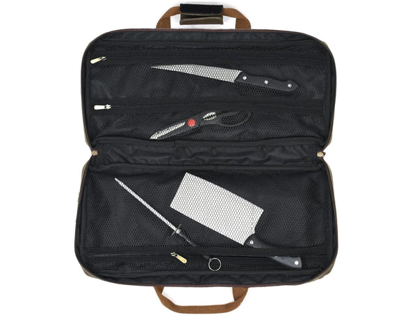 Salerno Canvas Chef Knife Case Olive Green (KR-62) - Gifts for You 'n Me