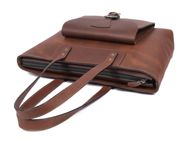 Voyager Leather Tote Bag - Gifts for You 'n Me