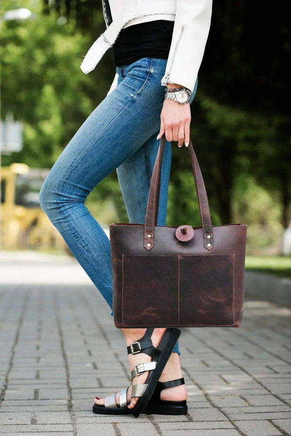 Leather Willow Tote - Gifts for You 'n Me