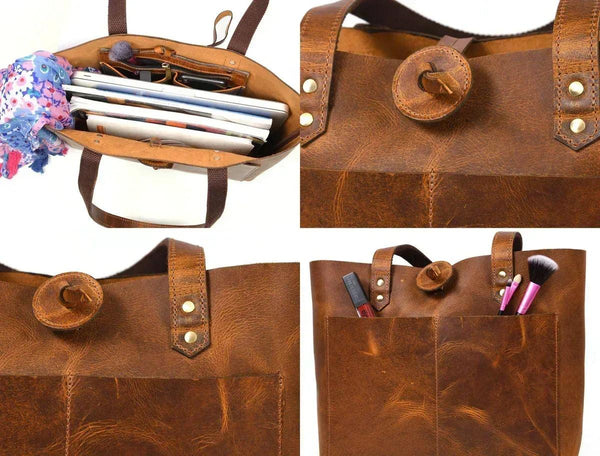 Leather Willow Tote - Gifts for You 'n Me