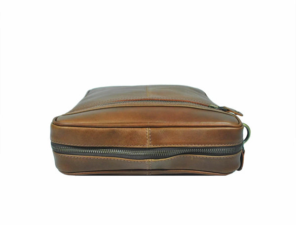 Ottawa Leather Crossbody Messenger Bag - Brown - Gifts for You 'n Me