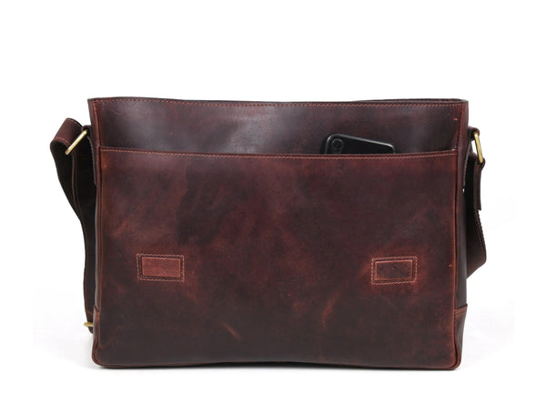 Borden Leather Messenger Bag - Walnut Brown - Gifts for You 'n Me
