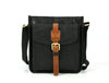 Leather Flight Crossbody Bag - Raven Black