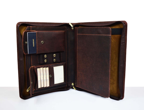 Leather Travel Organizer - Walnut Brown - Gifts for You 'n Me