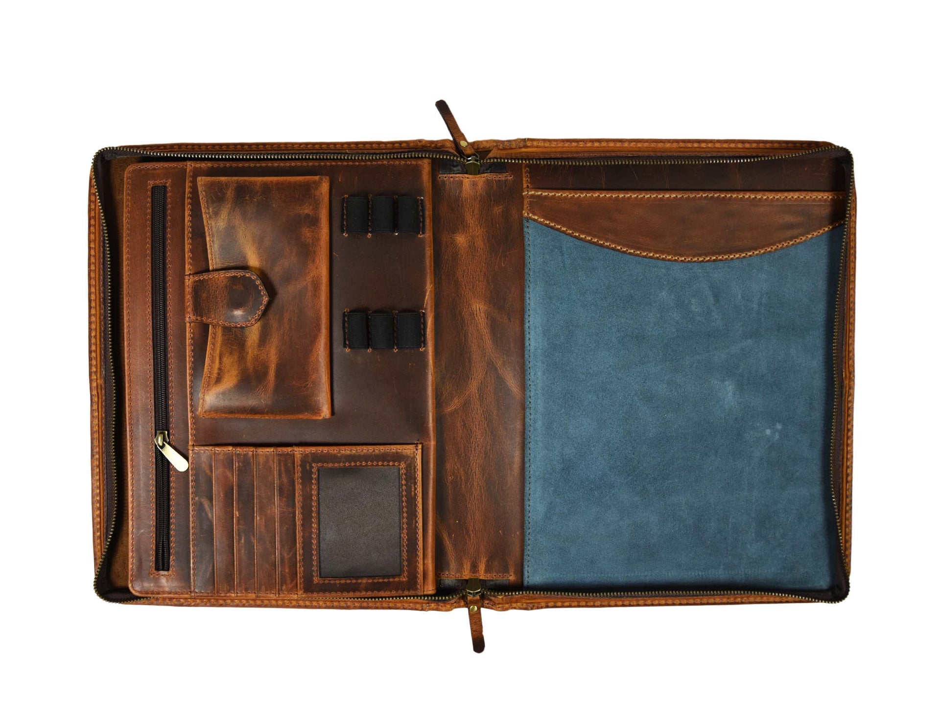 Perth Leather Travel Organizer -  Caramel Brown