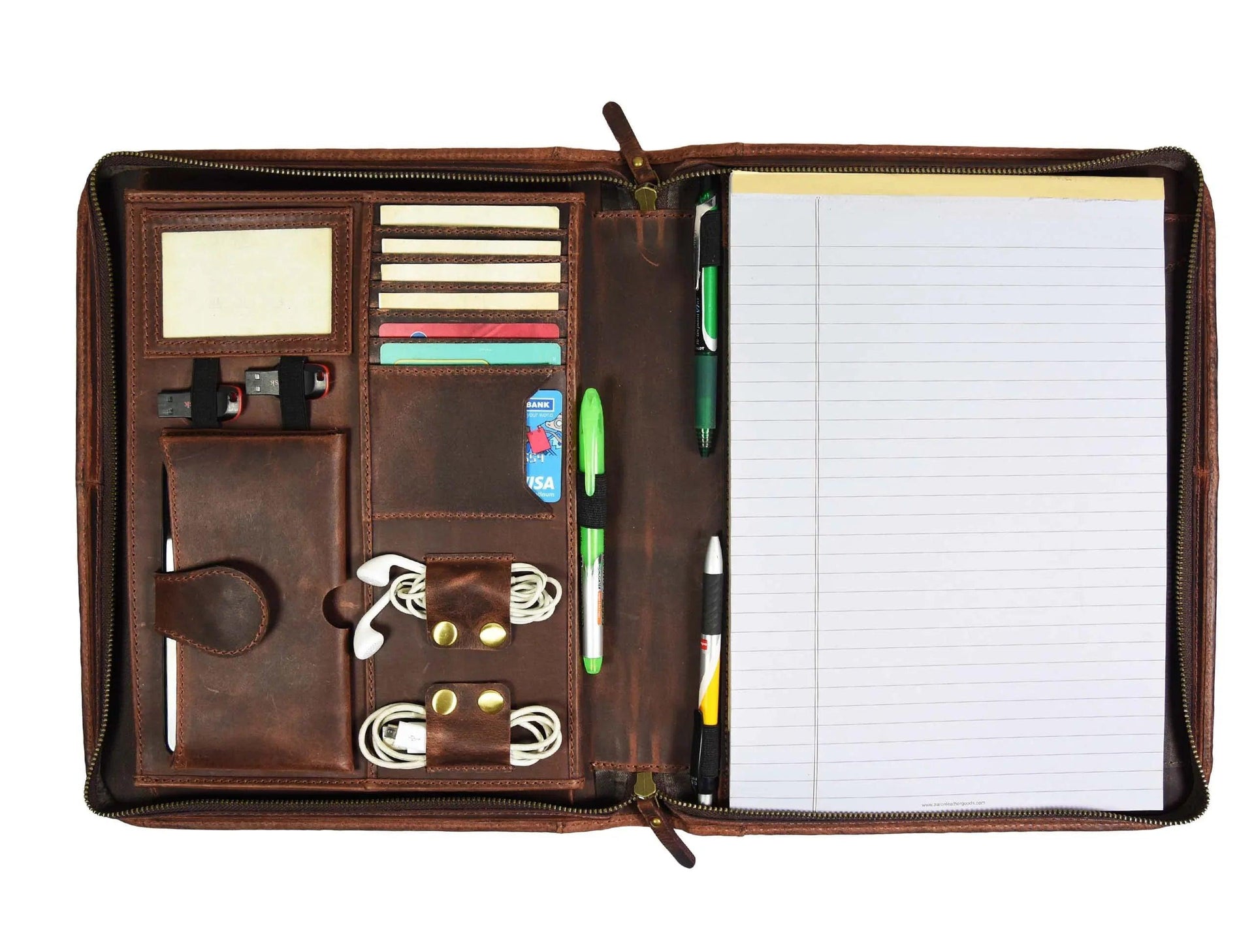 Caraquet Leather Travel Organizer - Walnut Brown - Gifts for You 'n Me
