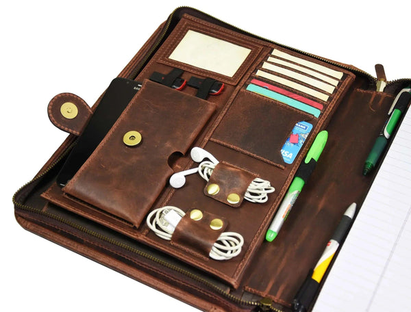 Caraquet Leather Travel Organizer - Walnut Brown - Gifts for You 'n Me