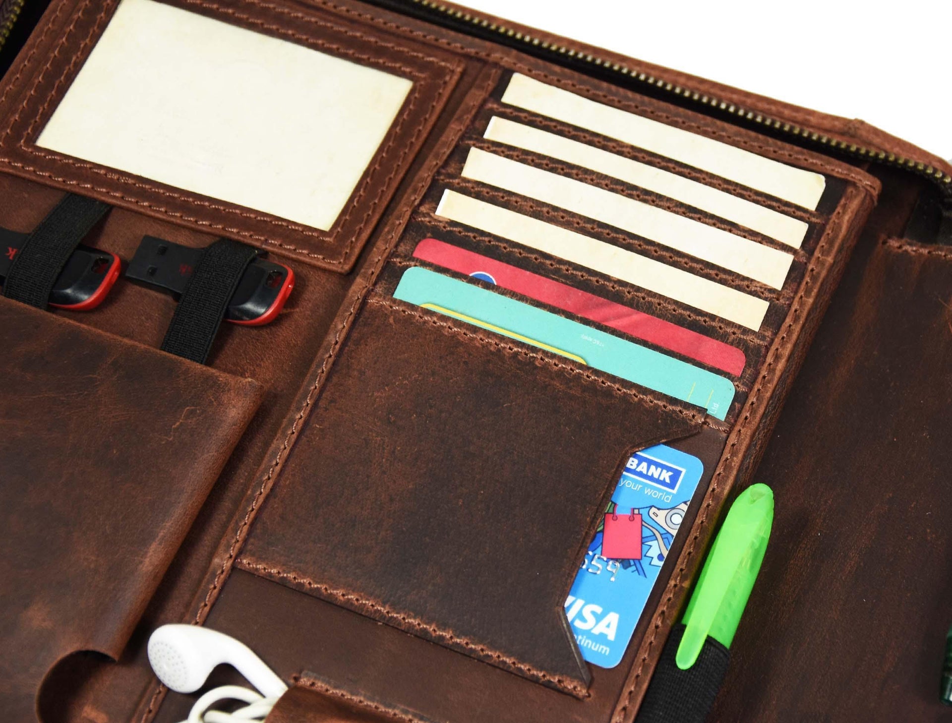 Caraquet Leather Travel Organizer - Walnut Brown - Gifts for You 'n Me