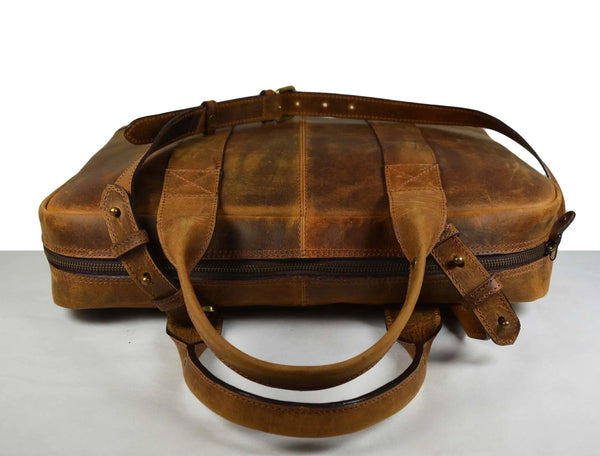 Picton Leather Office Bag - Caramel Brown - Gifts for You 'n Me
