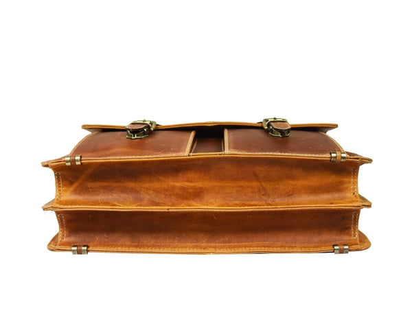 Cavendish Leather Office Bag - Caramel Brown - Gifts for You 'n Me