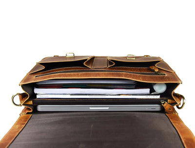 Cavendish Leather Office Bag - Caramel Brown