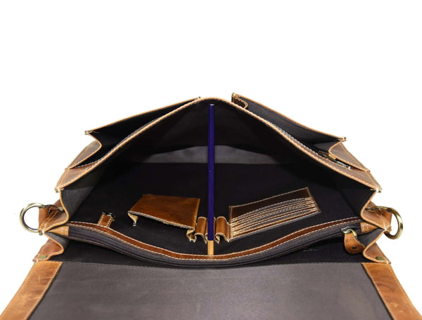 Cavendish Leather Office Bag - Caramel Brown - Gifts for You 'n Me