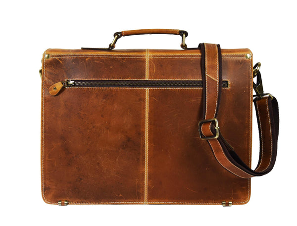 Cavendish Leather Office Bag - Caramel Brown - Gifts for You 'n Me