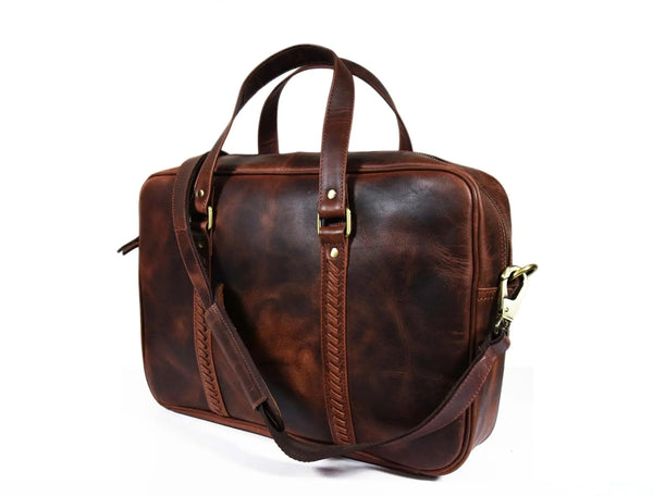 Fairfield Leather Briefcase - Walnut Brown - Gifts for You 'n Me