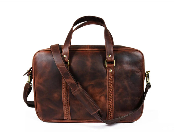 Fairfield Leather Briefcase - Walnut Brown - Gifts for You 'n Me