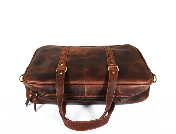 Fairfield Leather Briefcase - Walnut Brown - Gifts for You 'n Me