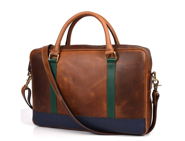Tolredo Leather Leather Office Bag - Caramel Brown